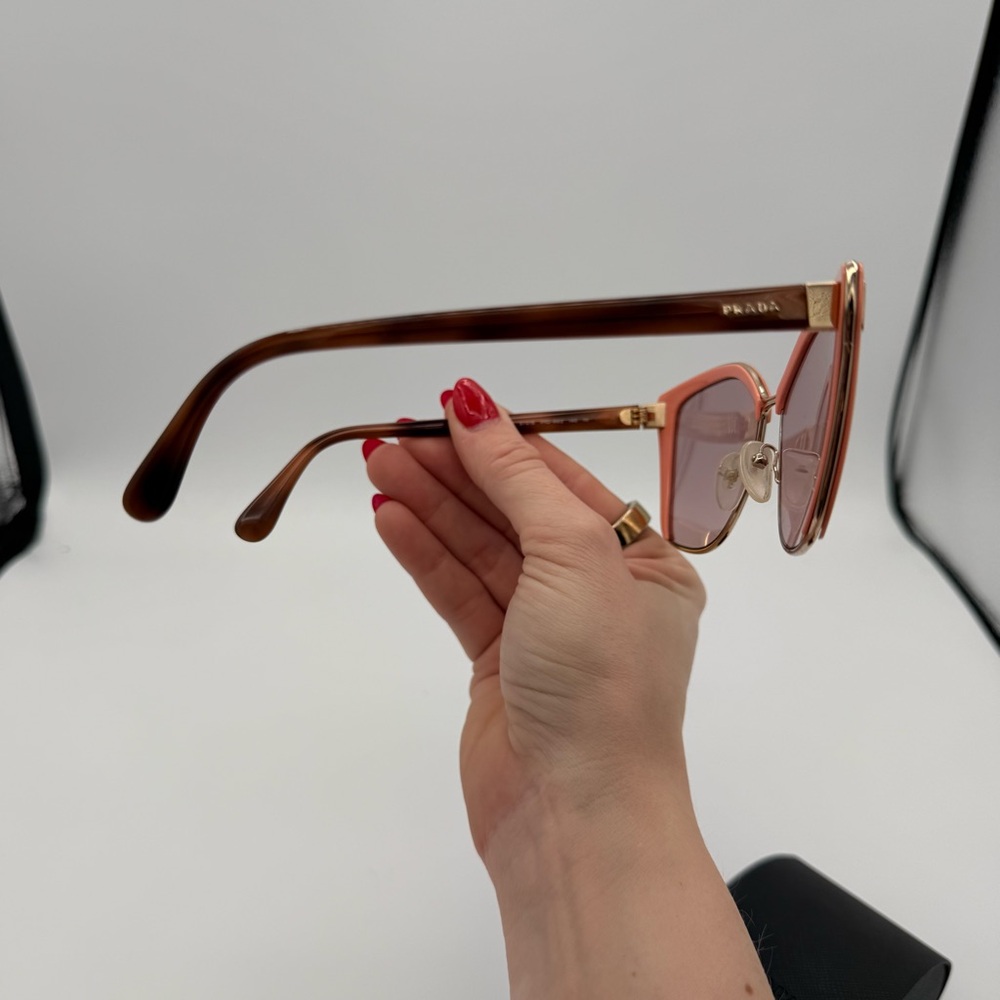 Prada Coral and Tortoise Cat Eye Sunglasses - Picture 5 of 8